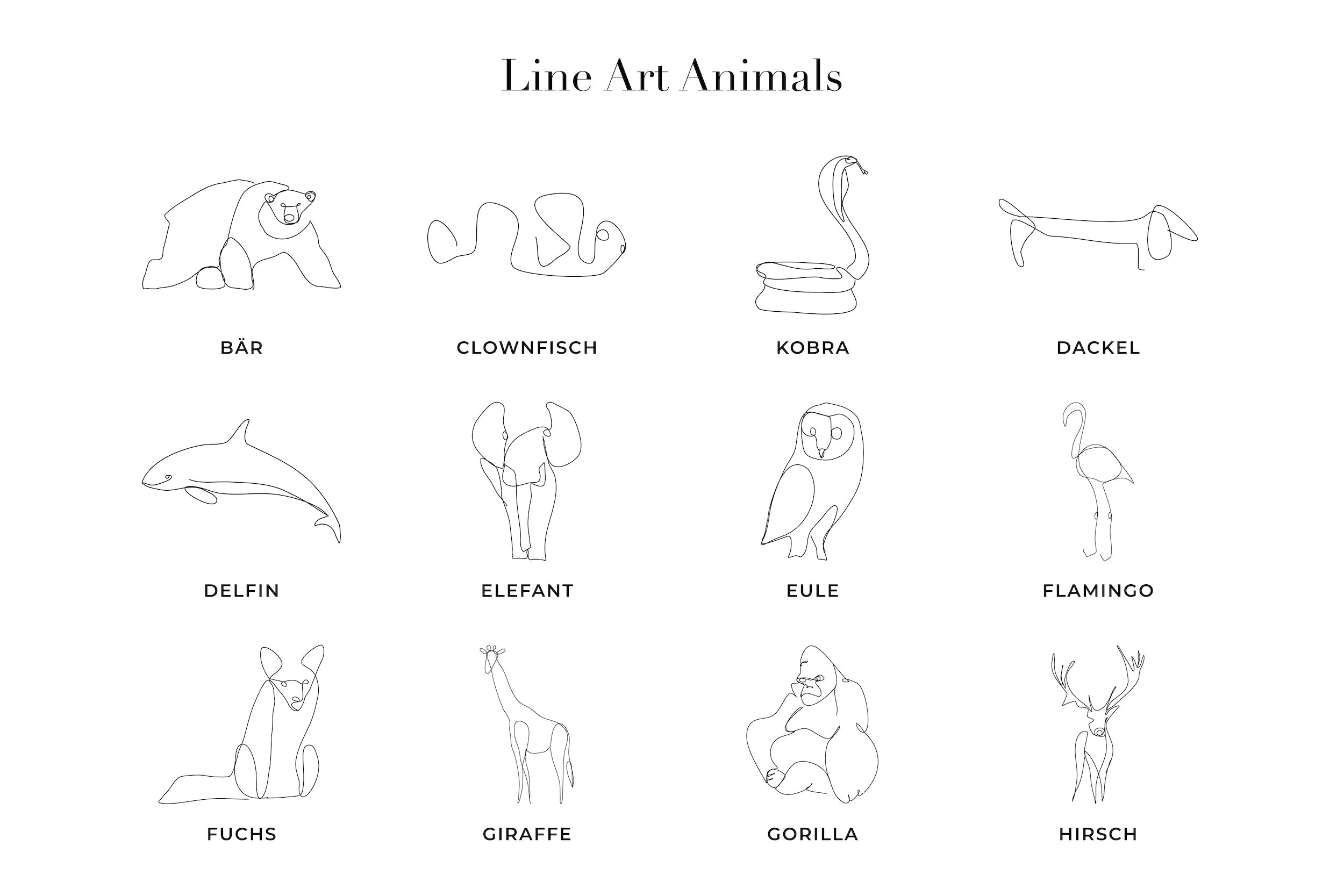 Line Art Animals