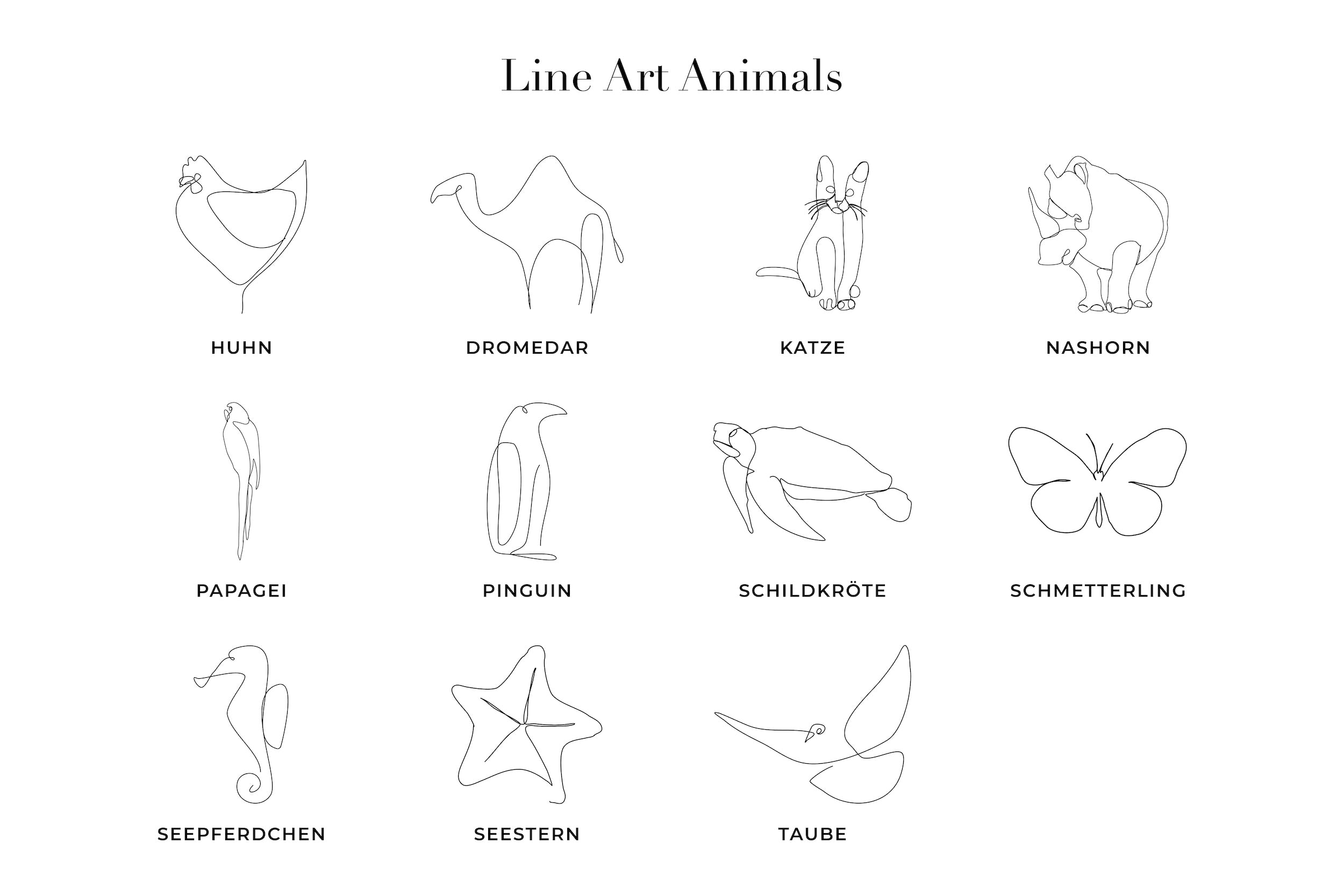 Line Art Animals